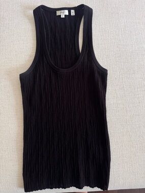 A.L.C. Black Textured Ribbed Tank Top